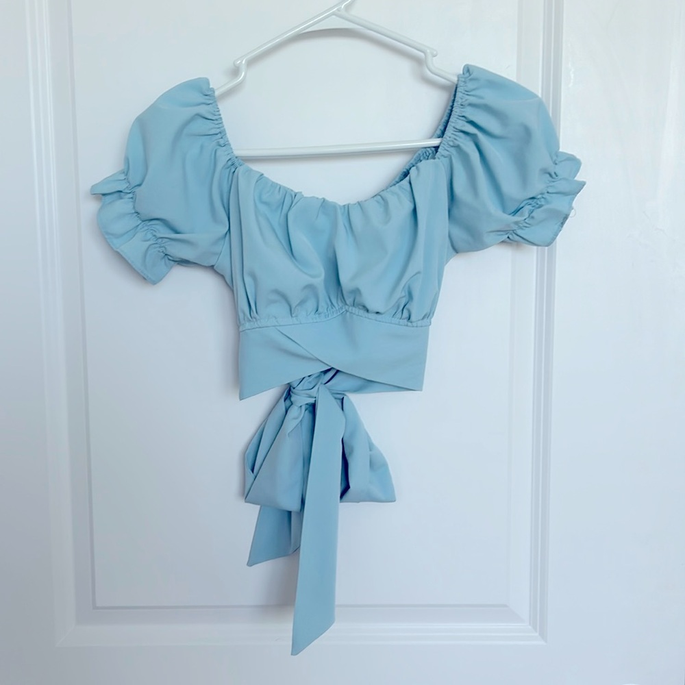 Light Blue Crop Top